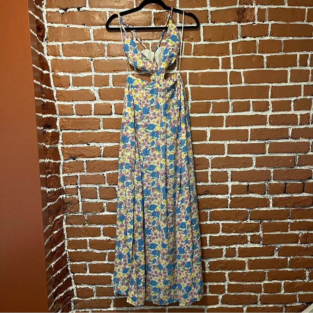 Fiestar Floral Maxi Dress - Blue and Yellow